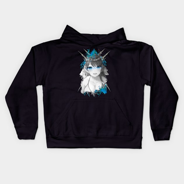 Cute Girl - Blue V Kids Hoodie by Scailaret